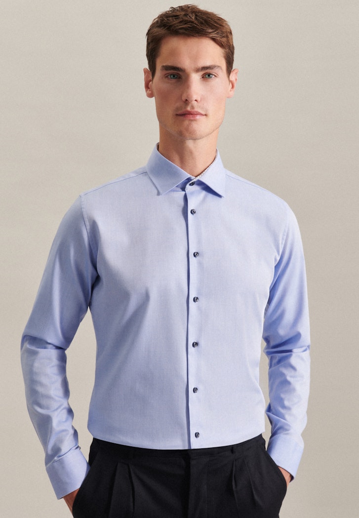 Herren Bügelfreies Twill Business Hemd in X-Slim mit Kentkragen hellblau |  Seidensticker