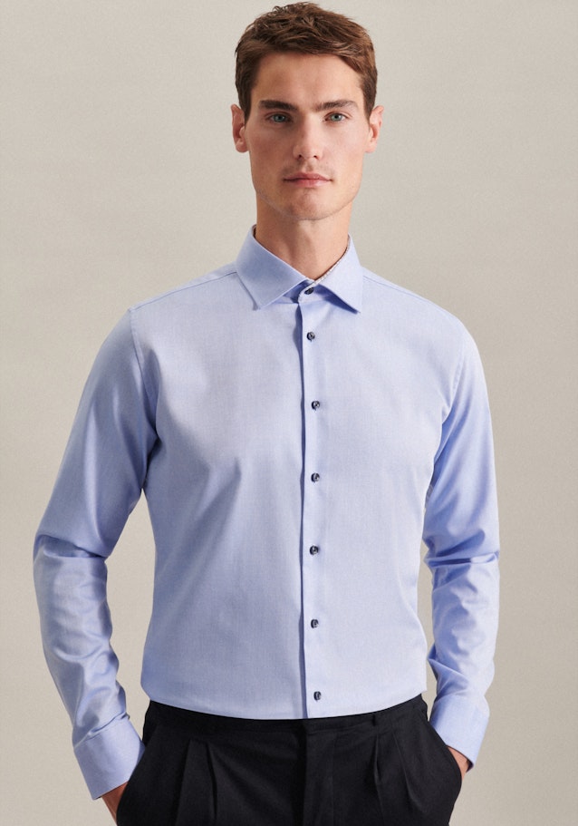 Non-iron Twill Business overhemd in X-Slim with Kentkraag in Lichtblauw |  Seidensticker Onlineshop