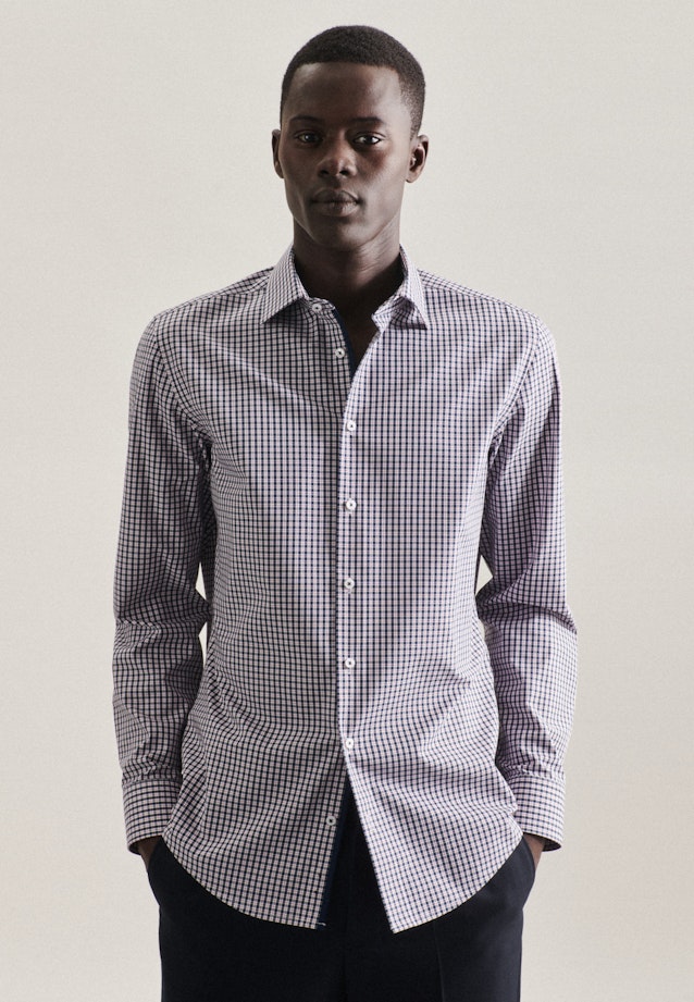 Slim Business shirt Check in Dark Blue |  Seidensticker Onlineshop