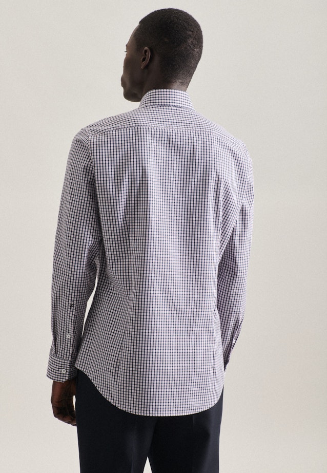 Easy-iron Poplin Business Shirt in Slim with Kent-Collar in Dark Blue | Seidensticker Onlineshop