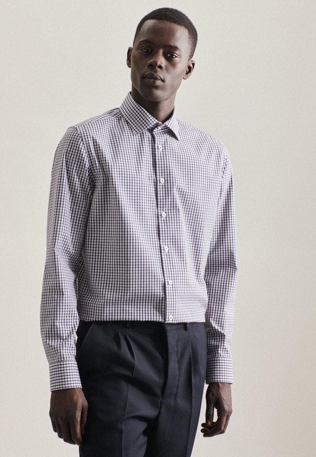 Slim Business shirt Check in Dark Blue |  Seidensticker Onlineshop
