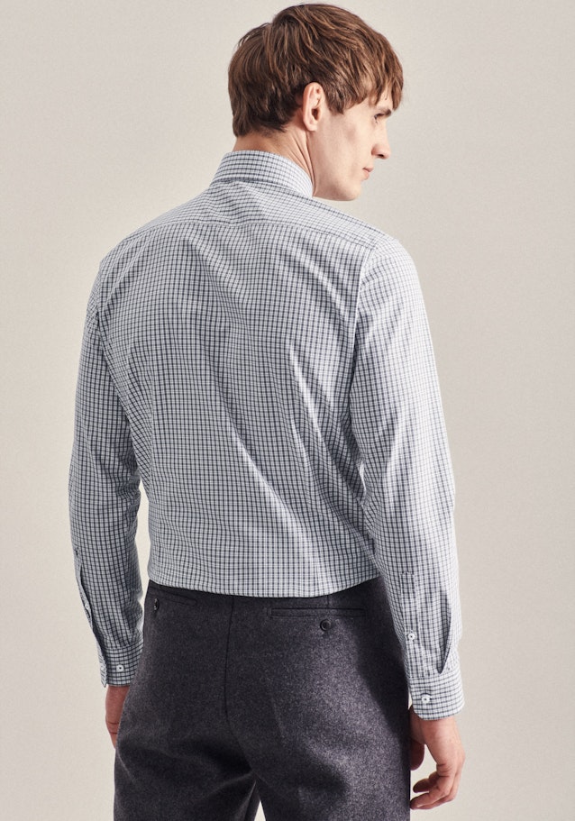 Bügelleichtes Popeline Business Hemd in Slim mit Kentkragen in Grau | Seidensticker Onlineshop