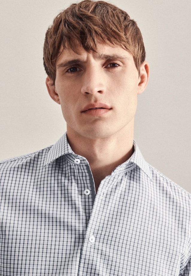 Easy-iron Poplin Business Shirt in Slim with Kent-Collar in Grey |  Seidensticker Onlineshop