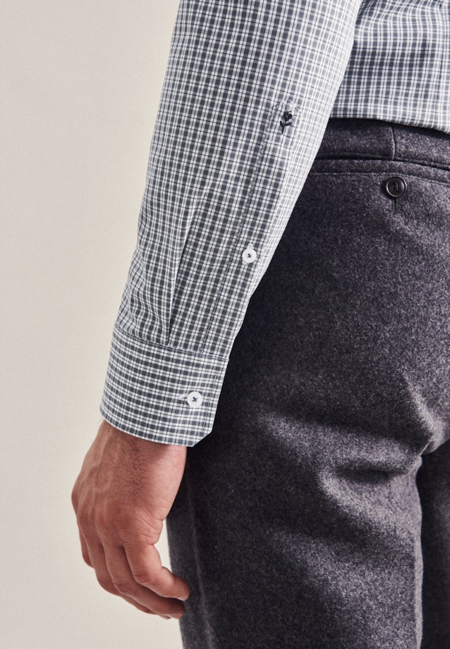 Easy-iron Poplin Business Shirt in Slim with Kent-Collar in Grey |  Seidensticker Onlineshop