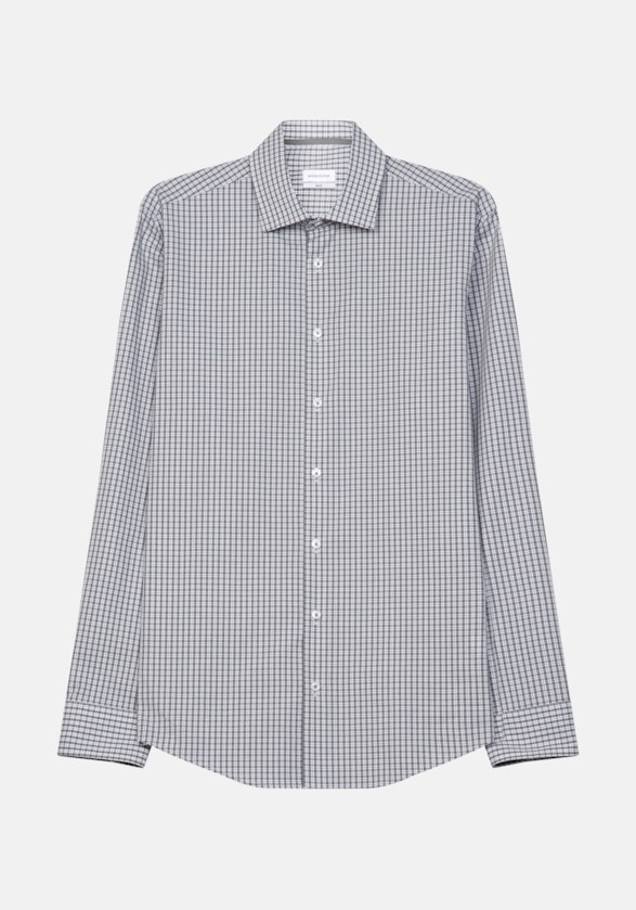 Bügelleichtes Popeline Business Hemd in Slim mit Kentkragen in Grau |  Seidensticker Onlineshop