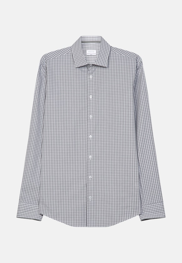 Bügelleichtes Popeline Business Hemd in Slim mit Kentkragen in Grau |  Seidensticker Onlineshop