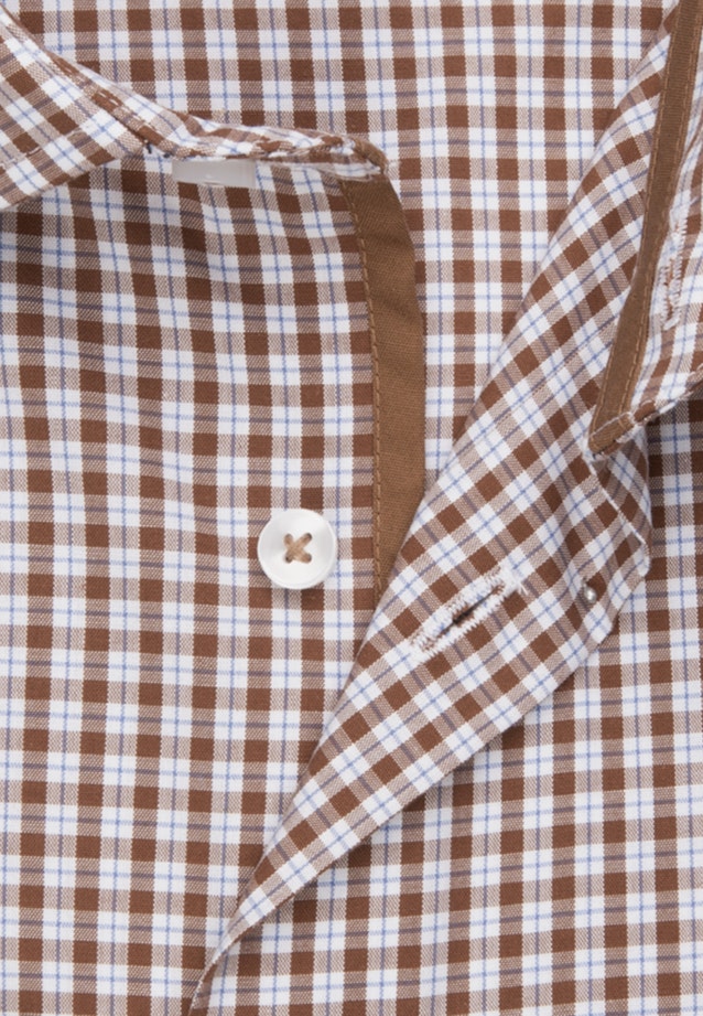 Bügelleichtes Popeline Business Hemd in Slim mit Kentkragen in Braun |  Seidensticker Onlineshop