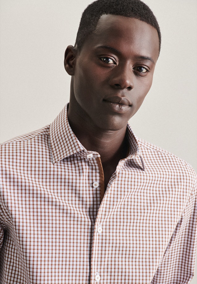 Slim Business shirt Check in Brown |  Seidensticker Onlineshop
