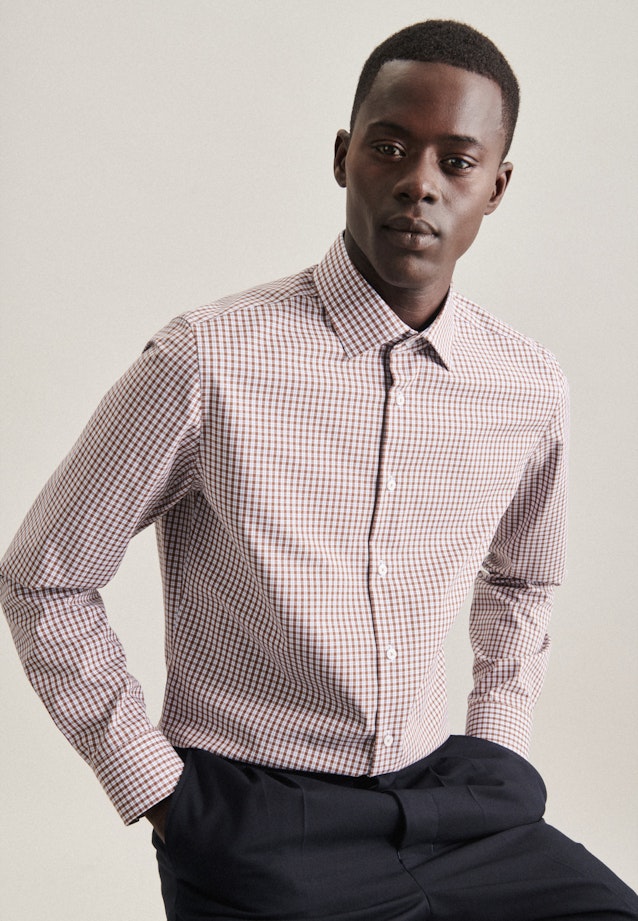 Slim Business shirt Check in Brown |  Seidensticker Onlineshop