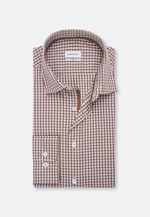 Slim Business shirt Check in Brown |  Seidensticker Onlineshop