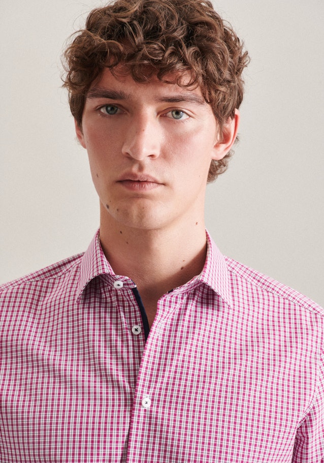 Easy-iron Poplin Business Shirt in Slim with Kent-Collar in Pink | Seidensticker Onlineshop