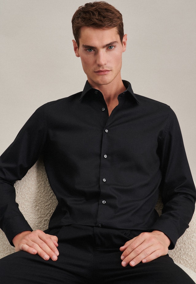 Slim Chemise d'affaires Uni in Noir |  Seidensticker Onlineshop