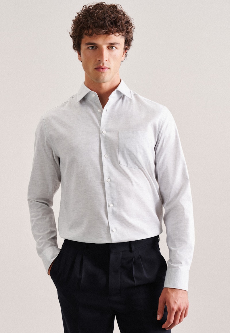 Easy-iron Twill Business Shirt in Regular with Kent-Collar