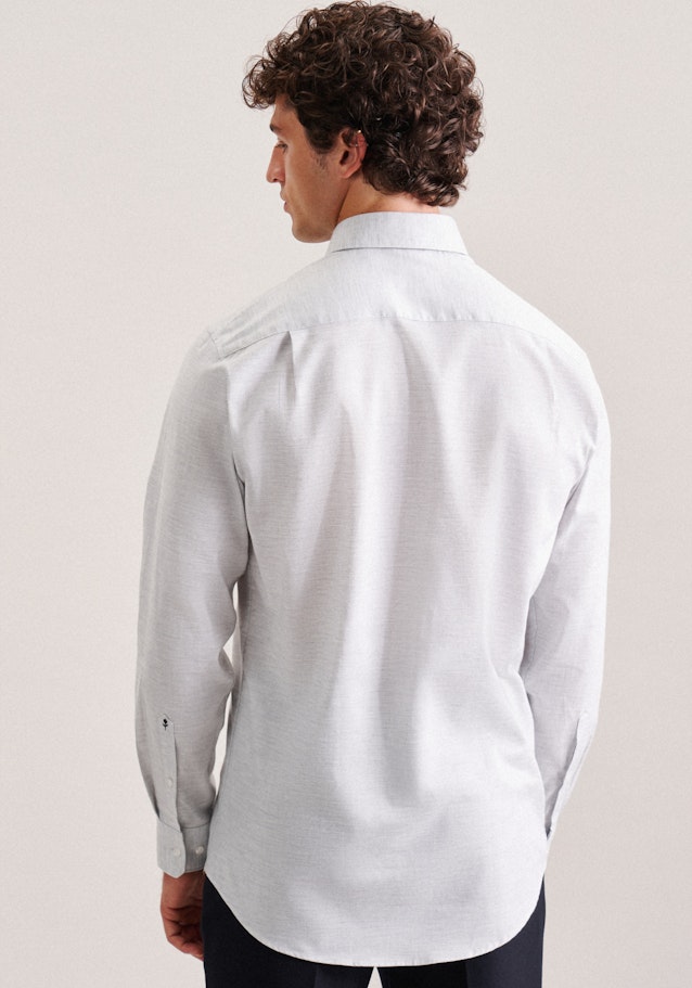 Easy-iron Twill Business Shirt in Regular with Kent-Collar in Grey |  Seidensticker Onlineshop