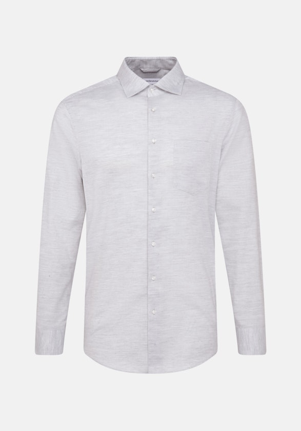 Easy-iron Twill Business Shirt in Regular with Kent-Collar in Grey |  Seidensticker Onlineshop