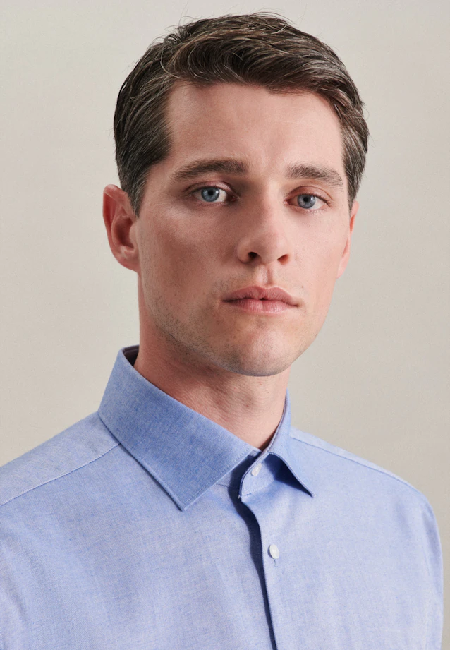 Regular Chemise d'affaires Uni in Bleu Clair |  Seidensticker Onlineshop