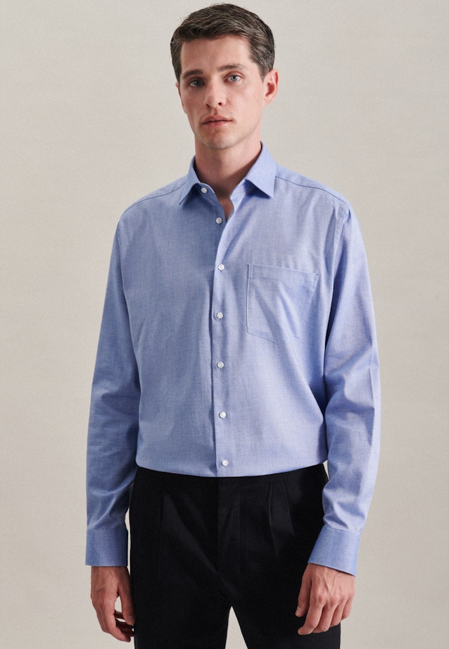 Regular Chemise d'affaires Uni in Bleu Clair |  Seidensticker Onlineshop
