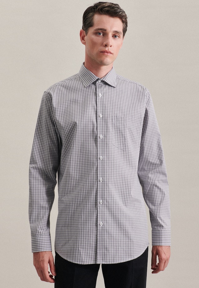 Regular Business shirt Check in Grey |  Seidensticker Onlineshop