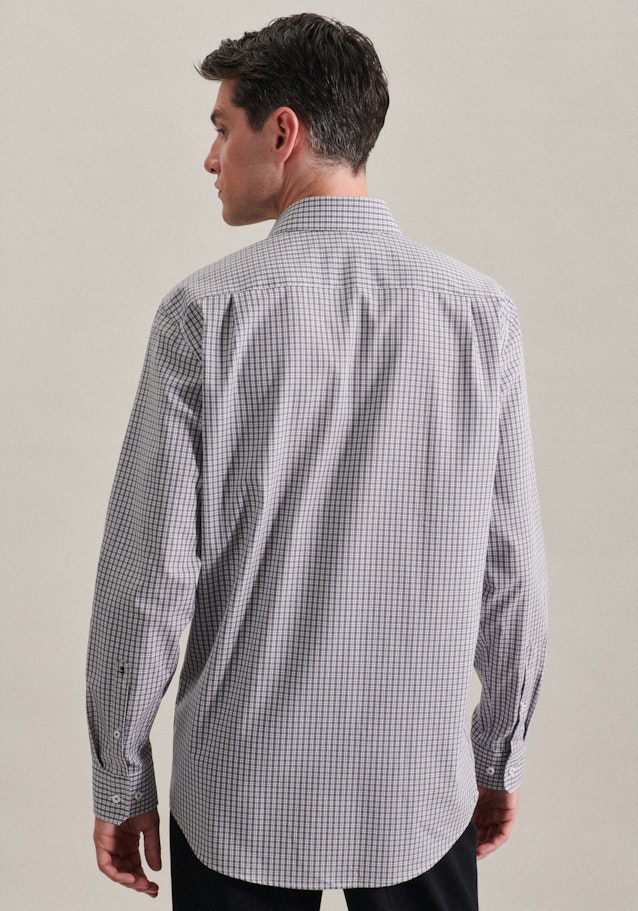 Bügelleichtes Popeline Business Hemd in Regular mit Kentkragen in Grau |  Seidensticker Onlineshop
