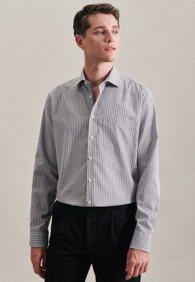 Regular Business shirt Check in Grey |  Seidensticker Onlineshop