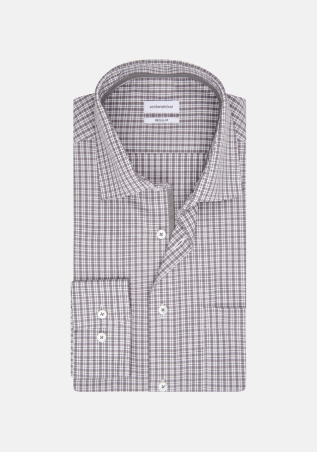 Bügelleichtes Popeline Business Hemd in Regular mit Kentkragen in Grau |  Seidensticker Onlineshop