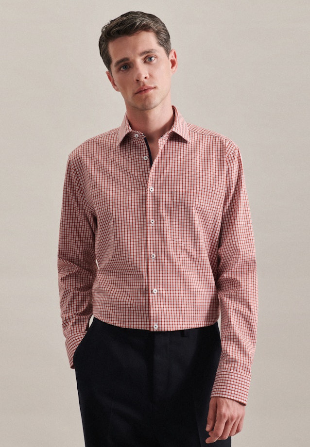 Easy-iron Poplin Business Shirt in Regular with Kent-Collar in Orange | Seidensticker Onlineshop