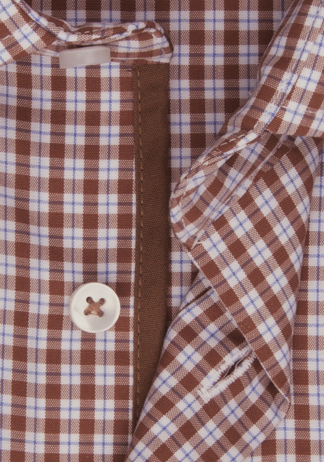 Bügelleichtes Popeline Business Hemd in Regular mit Kentkragen in Braun |  Seidensticker Onlineshop