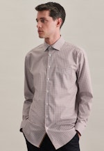 Regular Business shirt Check in Brown |  Seidensticker Onlineshop