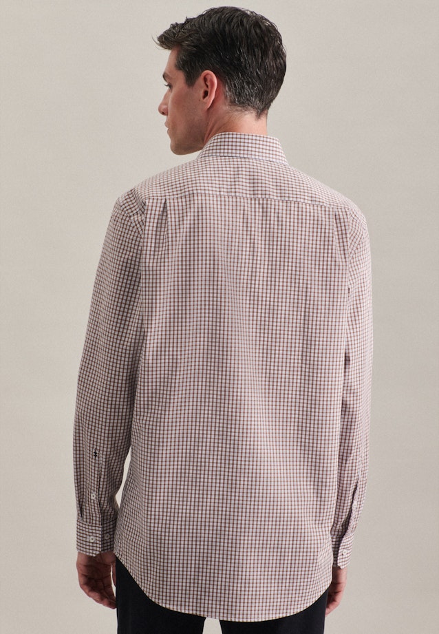 Regular Business shirt Check in Brown |  Seidensticker Onlineshop