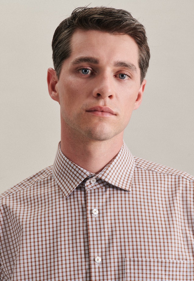 Regular Business shirt Check in Brown |  Seidensticker Onlineshop