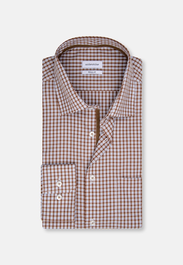 Regular Business shirt Check in Brown |  Seidensticker Onlineshop
