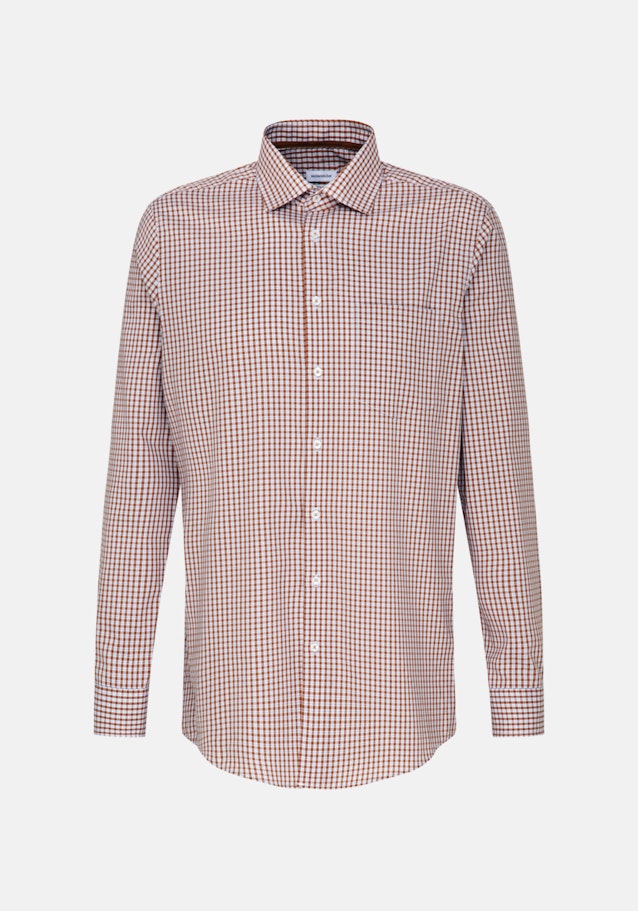 Easy-iron Poplin Business Shirt in Regular with Kent-Collar in Brown |  Seidensticker Onlineshop