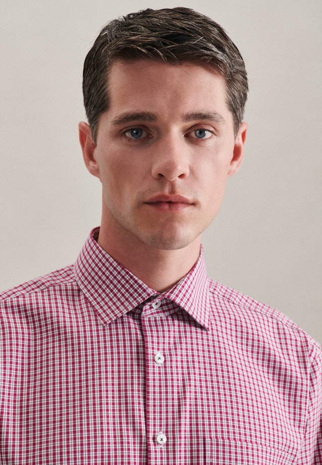 Bügelleichtes Popeline Business Hemd in Regular mit Kentkragen in Rosa/Pink |  Seidensticker Onlineshop