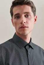 Regular Business Hemd Druck in Schwarz |  Seidensticker Onlineshop