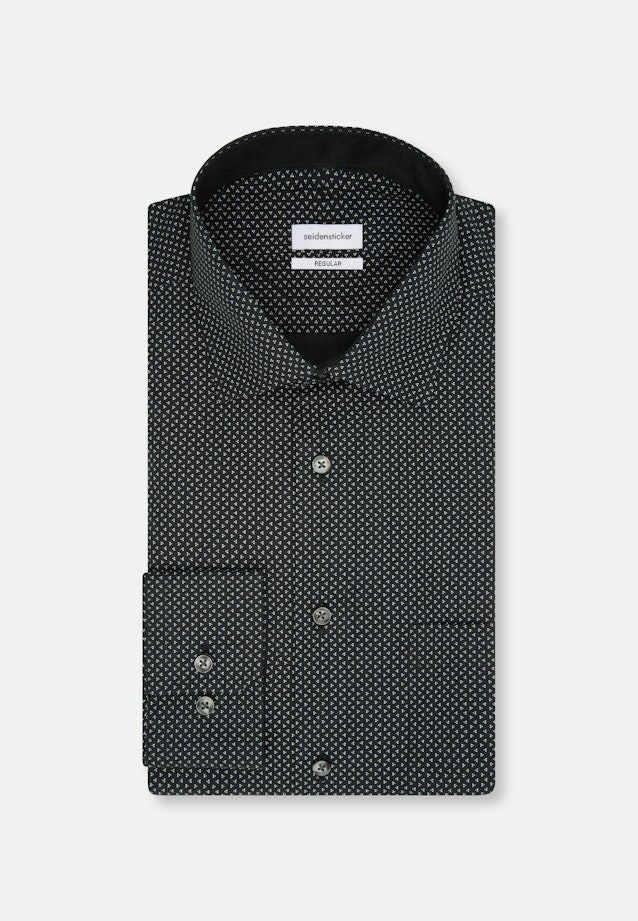 Regular Business Hemd Druck in Schwarz |  Seidensticker Onlineshop
