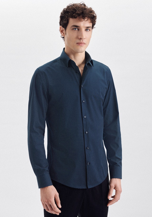 Business Shirt in X-Slim with Kent-Collar in Dark Blue | Seidensticker Onlineshop