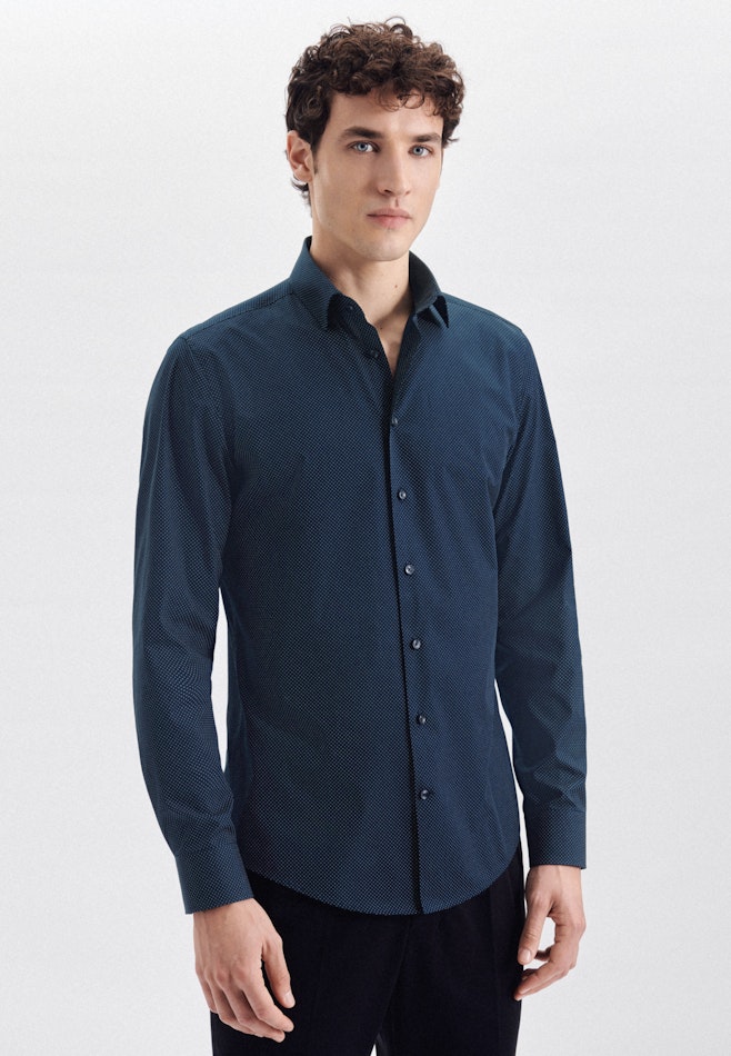 Business Shirt in X-Slim with Kent-Collar in Dark Blue | Seidensticker online shop