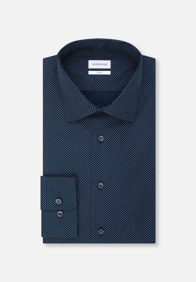 X-Slim Business Hemd Punkte in Dunkelblau |  Seidensticker Onlineshop
