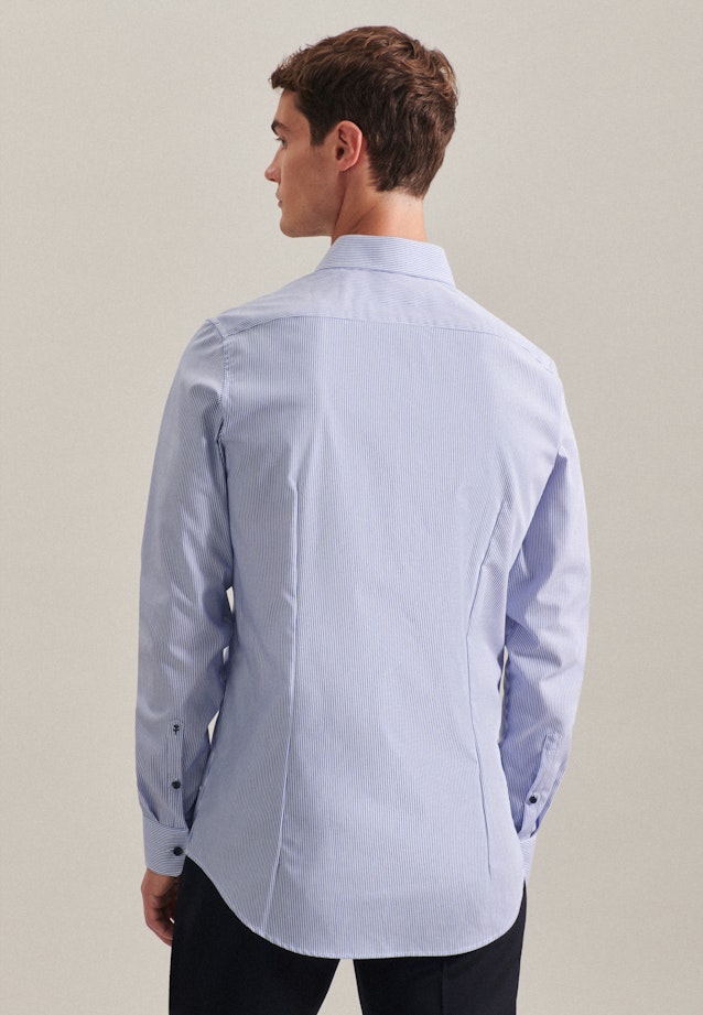 Slim Business Hemd Streifen in Mittelblau |  Seidensticker Onlineshop