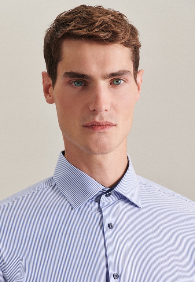 Slim Business Hemd Streifen in Mittelblau |  Seidensticker Onlineshop