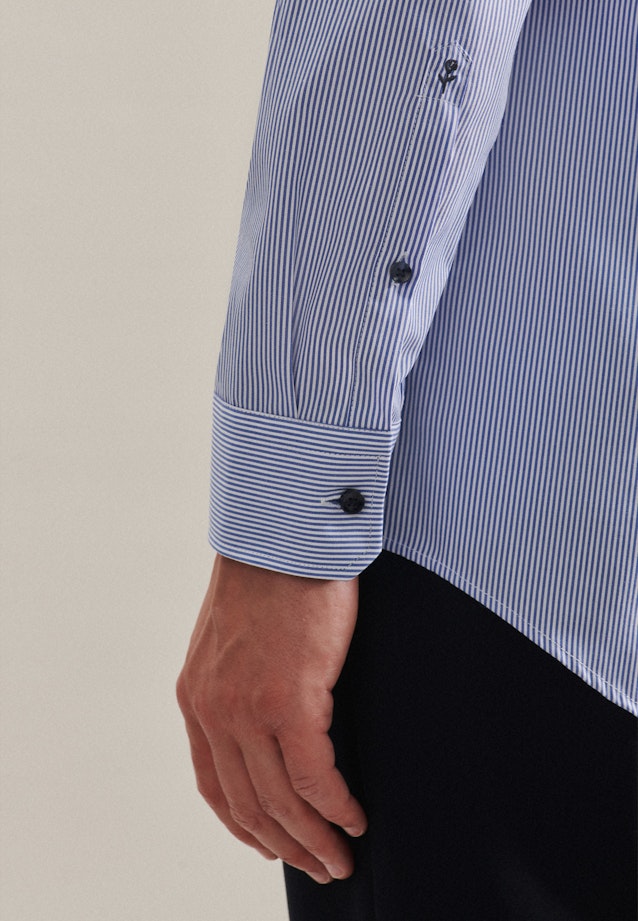 Slim Business Hemd Streifen in Mittelblau |  Seidensticker Onlineshop