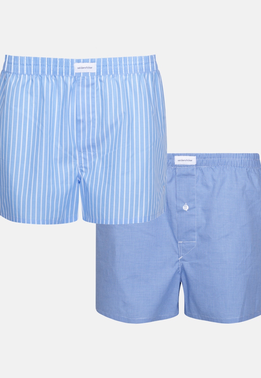 Boxershorts aus 100% Baumwolle in Fresh Blue/Blue Stripes Print |  Seidensticker Onlineshop
