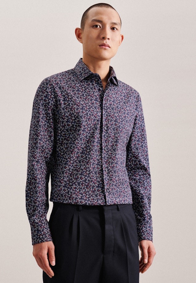 Slim Business Hemd Druck in Rot |  Seidensticker Onlineshop