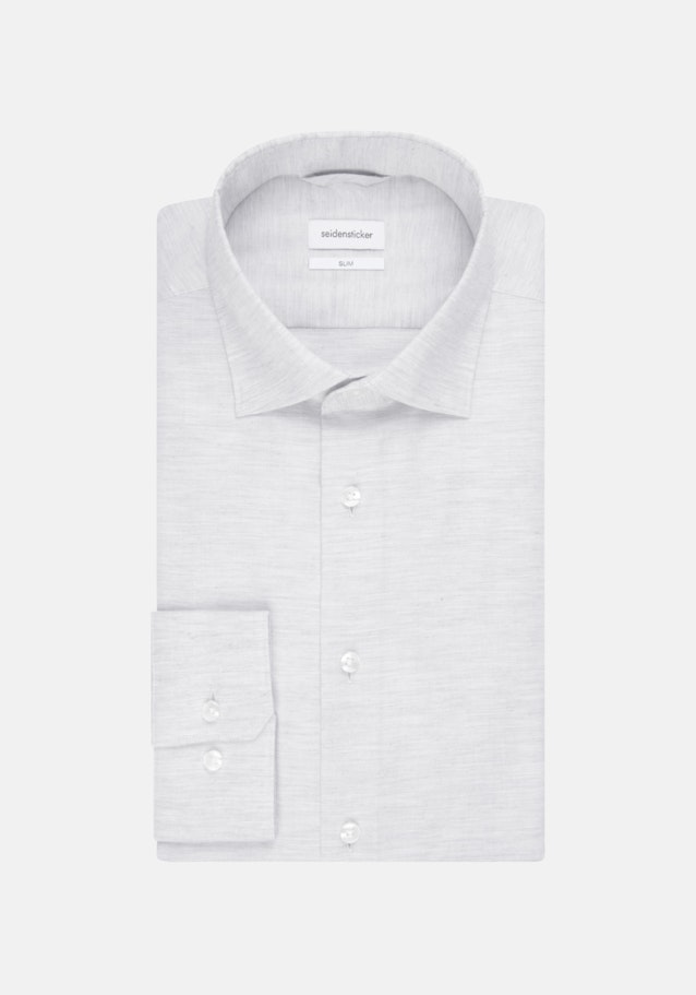 Easy-iron Twill Business Shirt in Slim with Kent-Collar in Grey |  Seidensticker Onlineshop