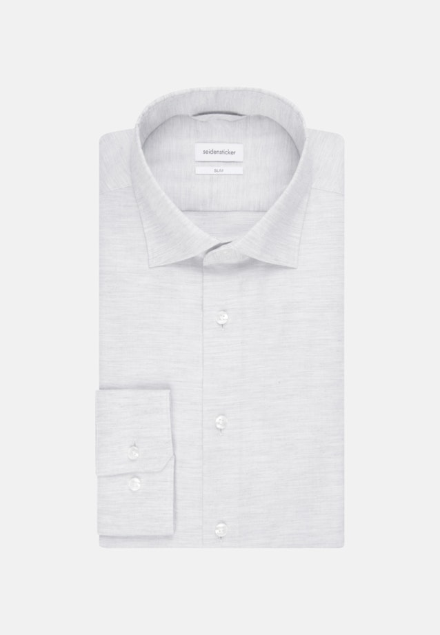 Bügelleichtes Twill Business Hemd in Slim mit Kentkragen in Grau |  Seidensticker Onlineshop