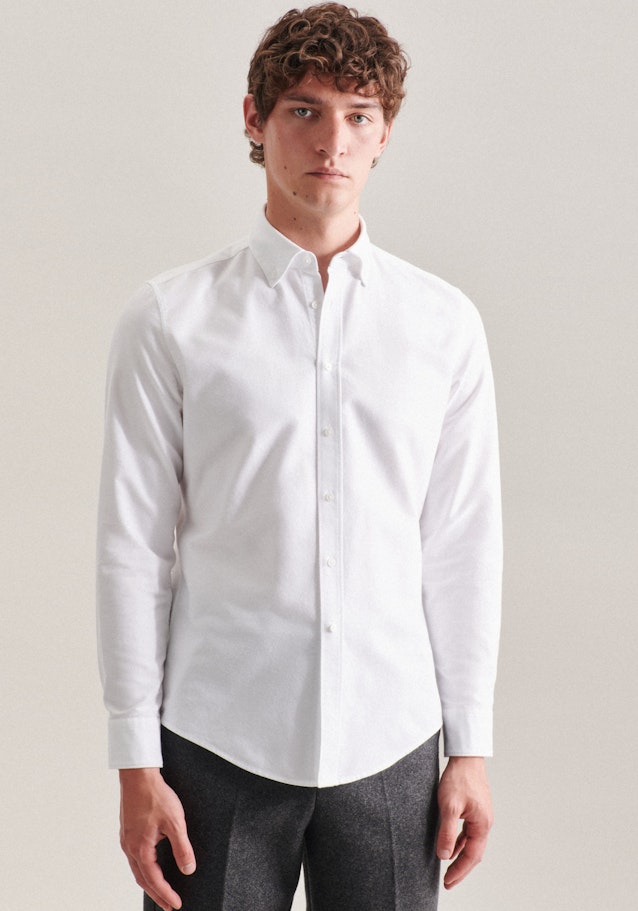Oxford Business Hemd in Slim mit Button-Down-Kragen in Weiß |  Seidensticker Onlineshop