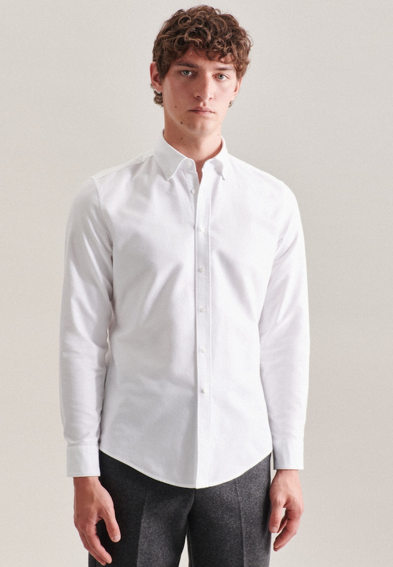Oxford Business Hemd in Shaped mit Button-Down-Kragen