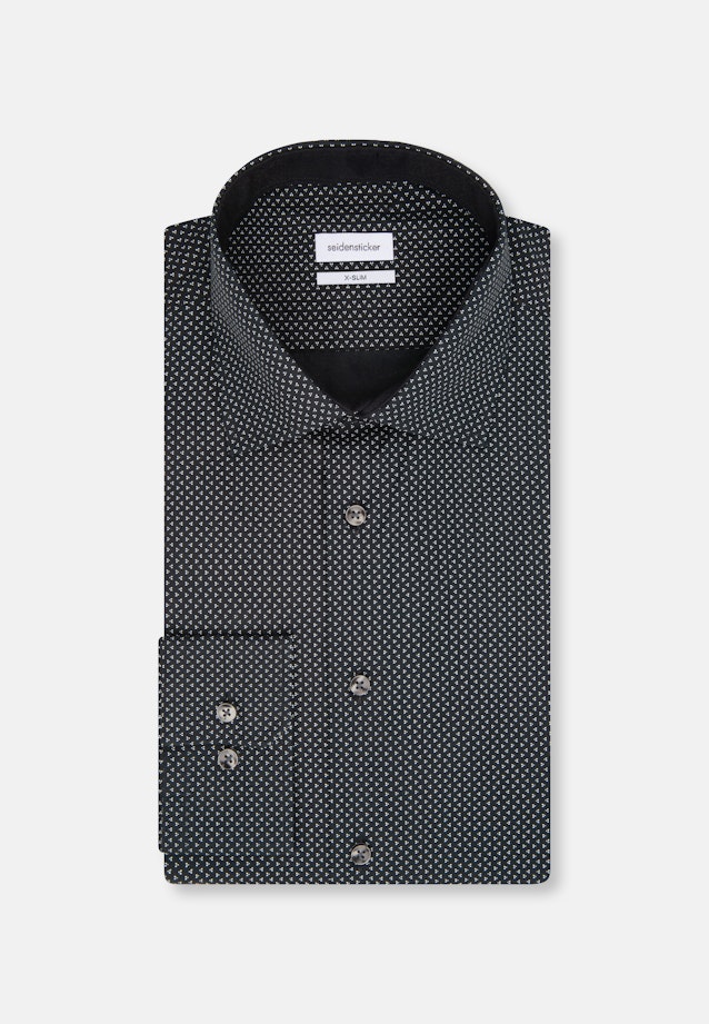 X-Slim Business Hemd Druck in Schwarz |  Seidensticker Onlineshop