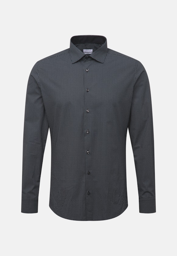 X-Slim Business Hemd Druck in Schwarz |  Seidensticker Onlineshop