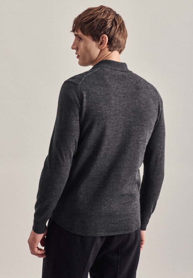 Collar Knit Jacket in Grey | Seidensticker online shop